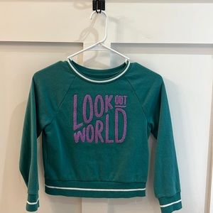 Girls Small (7/8) Emerald Sweatshirt with Purple Text